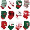 image:imageHudson Baby Unisex Baby Cotton Rich Baby Terry Socks 24Pack12 Days of Christmas Santa