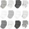 image:imageHudson Baby Unisex Baby Cotton Rich Baby Terry Socks 24PackGray Stripe
