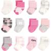 image:imageHudson Baby Unisex Baby Cotton Rich Baby Terry Socks 24PackPink Moose