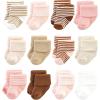 image:imageHudson Baby Unisex Baby Cotton Rich Baby Terry Socks 24PackPink Tan Stripe