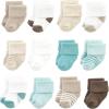 image:imageHudson Baby Unisex Baby Cotton Rich Baby Terry Socks 24PackTeal Brown Stripe