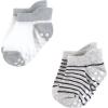 image:imageHudson Baby Unisex Baby NonSkid NoShow SocksBlack Gray Stripes