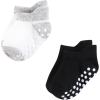 image:imageHudson Baby Unisex Baby NonSkid NoShow SocksBlack Gray Stripes