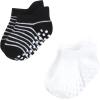 image:imageHudson Baby Unisex Baby NonSkid NoShow SocksBlack Gray Stripes