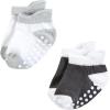 image:imageHudson Baby Unisex Baby NonSkid NoShow SocksBlack White Stripes