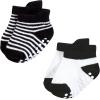 image:imageHudson Baby Unisex Baby NonSkid NoShow SocksBlack White Stripes