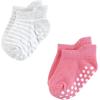 image:imageHudson Baby Unisex Baby NonSkid NoShow SocksPink Navy Stripe