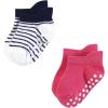 image:imageHudson Baby Unisex Baby NonSkid NoShow SocksPink Navy Stripe