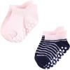 image:imageHudson Baby Unisex Baby NonSkid NoShow SocksPink Navy Stripe