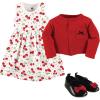 image:imageHudson Baby babygirls Cotton Dress Cardigan and Shoe SetCherries