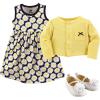 image:imageHudson Baby babygirls Cotton Dress Cardigan and Shoe SetDaisy