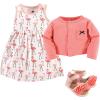 image:imageHudson Baby babygirls Cotton Dress Cardigan and Shoe SetFlamingos