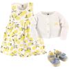 image:imageHudson Baby babygirls Cotton Dress Cardigan and Shoe SetLemon