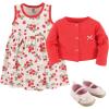 image:imageHudson Baby babygirls Cotton Dress Cardigan and Shoe SetStrawberry