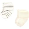 image:imageHudson Baby babygirls Cotton Rich Newborn and Terry SocksBeige Stripe 12 Pack