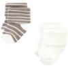 image:imageHudson Baby babygirls Cotton Rich Newborn and Terry SocksBeige Stripe 12 Pack