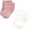 image:imageHudson Baby babygirls Cotton Rich Newborn and Terry SocksBlush Stripe