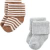 image:imageHudson Baby babygirls Cotton Rich Newborn and Terry SocksDark Earth Tone Stripes