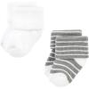 image:imageHudson Baby babygirls Cotton Rich Newborn and Terry SocksGray Stripe 12 Pack