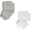 image:imageHudson Baby babygirls Cotton Rich Newborn and Terry SocksGray Stripe 12 Pack