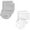 image:imageHudson Baby babygirls Cotton Rich Newborn and Terry SocksGray Stripe 12 Pack