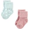 image:imageHudson Baby babygirls Cotton Rich Newborn and Terry SocksMauve Mint Dot
