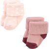 image:imageHudson Baby babygirls Cotton Rich Newborn and Terry SocksMauve Sage Dot