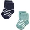image:imageHudson Baby babygirls Cotton Rich Newborn and Terry SocksNavy Mint Stripe