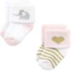 image:imageHudson Baby babygirls Cotton Rich Newborn and Terry SocksPink Gray Elephant