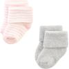 image:imageHudson Baby babygirls Cotton Rich Newborn and Terry SocksPink Gray Stripe