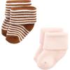 image:imageHudson Baby babygirls Cotton Rich Newborn and Terry SocksPink Tan Stripe