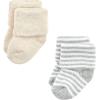 image:imageHudson Baby babygirls Cotton Rich Newborn and Terry SocksSoft Earth Tone Stripes