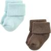 image:imageHudson Baby babygirls Cotton Rich Newborn and Terry SocksTeal Brown Stripe