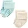 image:imageHudson Baby babygirls Cotton Rich Newborn and Terry SocksTeal Brown Stripe