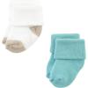 image:imageHudson Baby babygirls Cotton Rich Newborn and Terry SocksTeal Brown Stripe