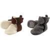 image:imageHudson Baby Cozy Fleece Booties 2PackBrownDark Gray