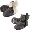 image:imageHudson Baby Cozy Fleece Booties with Non Skid Bottom 2 Pack Charcoal CreamCharcoal Cream