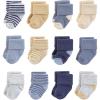 image:imageHudson Baby Infant Boy Cotton Rich Newborn and Terry Socks Blue Brown Stripes 612 Months