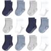 image:imageHudson Baby Infant Boy Cotton Rich Newborn and Terry Socks Blue Gray Basic 612 Months