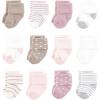 image:imageHudson Baby Infant Girl Cotton Rich Newborn and Terry Socks Soft Pink Dot Stripe 612 Months