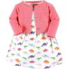 image:imageHudson Baby Infant and Toddler Girls Cotton Dress and Cardigan SetGirl Dinosaurs