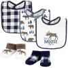 image:imageHudson Baby Unisex Baby Cotton Bib and Sock Set Cowgirl One SizeMoose Bear
