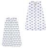 image:imageHudson Baby Unisex Baby Cotton Sleeveless Wearable Sleeping Bag Whale Aztec 06 Months USBlue Gray Whales 2pack