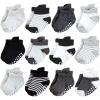 image:imageHudson Baby Unisex Baby NonSkid NoShow SocksBlack White Stripes
