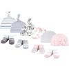 image:imageHudson Baby babygirls 10pc Cap and Socks SetRoyal Safari Pink Rose