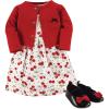 image:imageHudson Baby babygirls Cotton Dress Cardigan and Shoe SetCherries