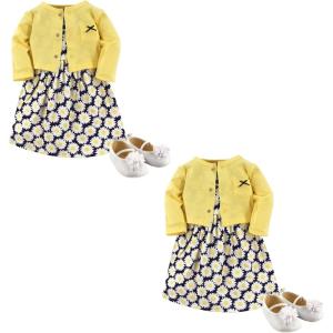 image:imageHudson Baby Baby Girls Cotton Dress Cardigan and Shoe Multipack SetDaisy 6piece
