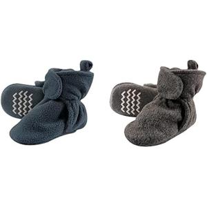 image:imageHudson Baby Cozy Fleece Booties 2PackCoronet BlueDark Gray