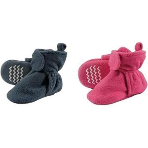 image:imageHudson Baby Cozy Fleece Booties 2PackCoronet BlueDark Pink