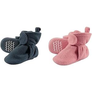 image:imageHudson Baby Cozy Fleece Booties 2PackCoronet BlueStrawberry Pink
